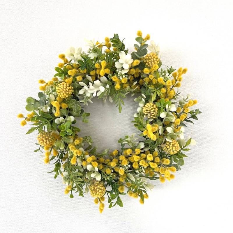 ふんわりミモザのリース(アーティフィシャルフラワー) | AilesBlanches