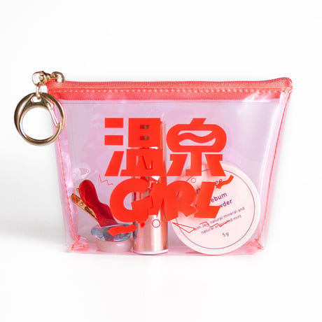 温泉GIRLレッドポーチ