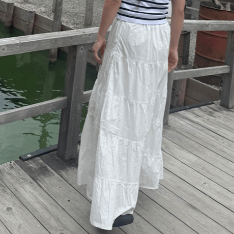 WHITE long Skirt Ladie's