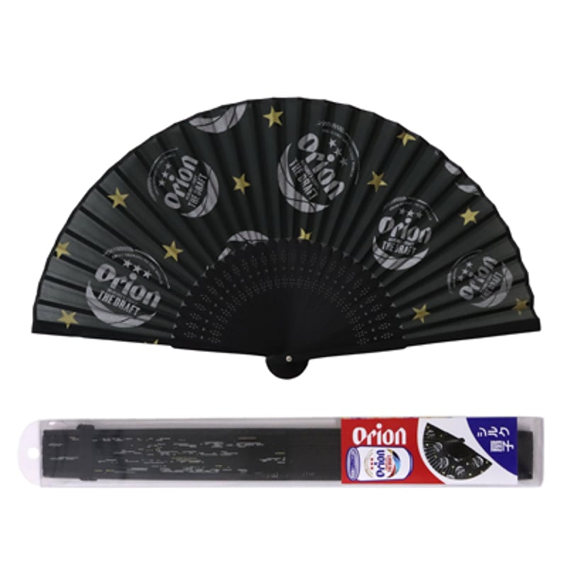 オリオンビール公式グッズ】オリオン シルク扇子 ドラフトロゴデザイン