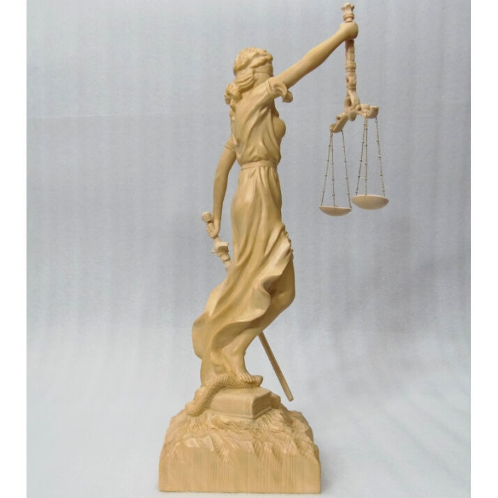 Ｂフライデー希少彫り裁判所のシンボル★ヒバ材 正義の女神像★ユースティティア fit=scale-down,w=1200