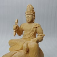 仏像☆ヒバ材 跋陀婆羅菩薩像(バッタバラ)6.5寸☆全高 約30cm