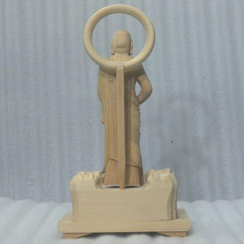 仏像☆ヒバ材 跋陀婆羅菩薩像(バッタバラ)6.5寸☆全高 約30cm