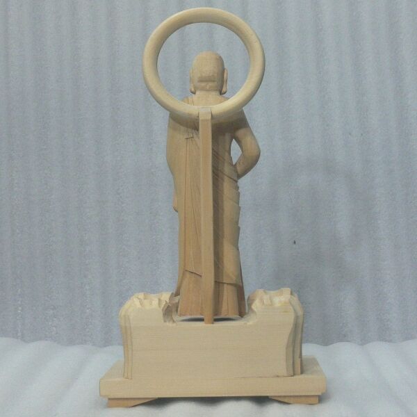 仏像☆ヒバ材 跋陀婆羅菩薩像(バッタバラ)6.5寸☆全高 約30cm