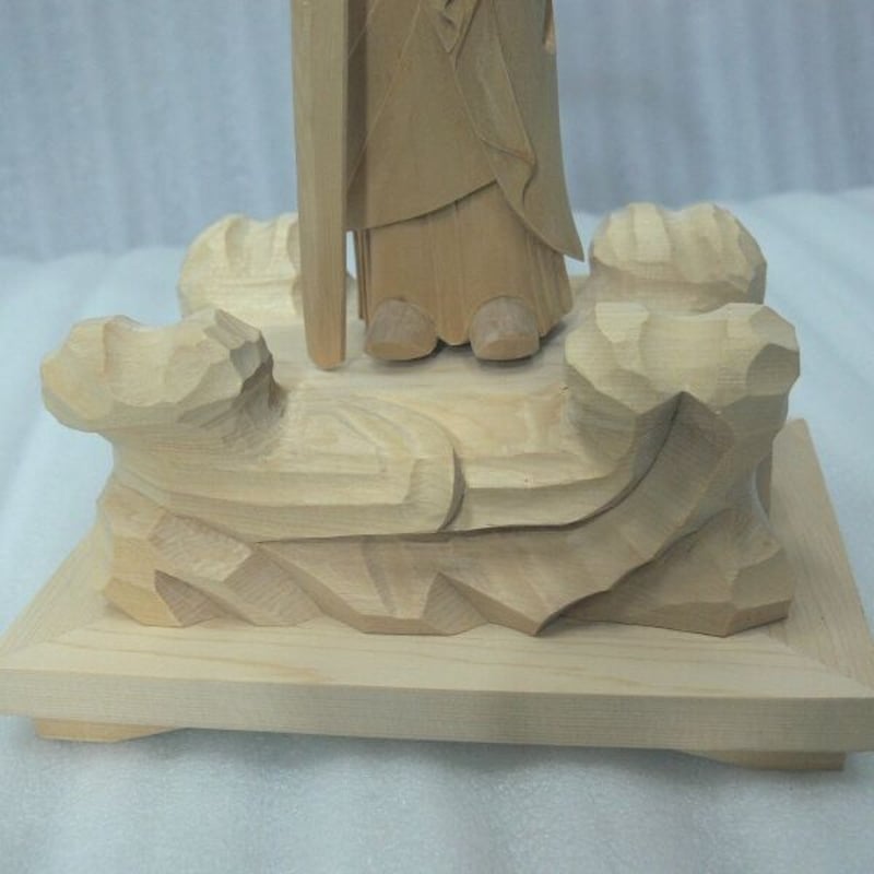 決算大特価中　★ヒバ材 跋陀婆羅菩薩像(バッタバラ)6.5寸★全高 約30cm 仏像☆ヒバ材 跋陀婆羅菩薩像(バッタバラ)6.5寸☆全高 約30cm