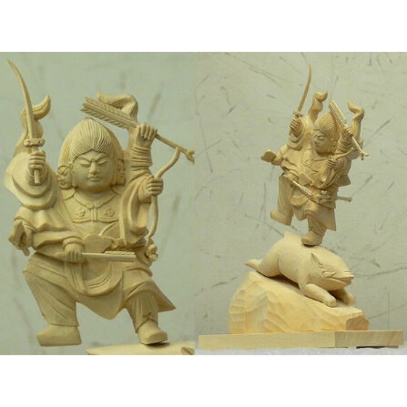 仏像 摩利支天像 木彫 檜木 (約)高32cm×幅19cm×奥行11cm 仏像 摩利支天像 木彫 檜木 (約)高32cm×幅19cm×奥行11cm