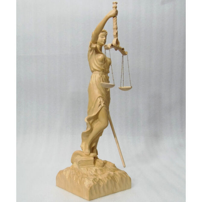 お盆お彼岸大特価希少彫り裁判所のシンボル★ヒバ材 正義の女神像★ユースティティア お盆お彼岸大特価希少彫り裁判所のシンボル☆ヒバ材 正義の女神