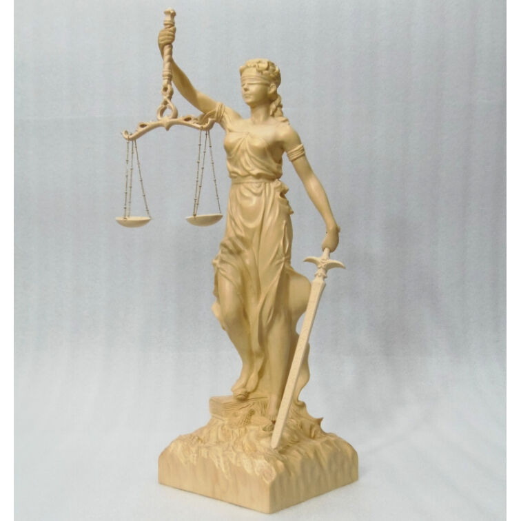 お盆お彼岸大特価希少彫り裁判所のシンボル★ヒバ材 正義の女神像★ユースティティア お盆お彼岸大特価希少彫り裁判所のシンボル☆ヒバ材 正義の女神