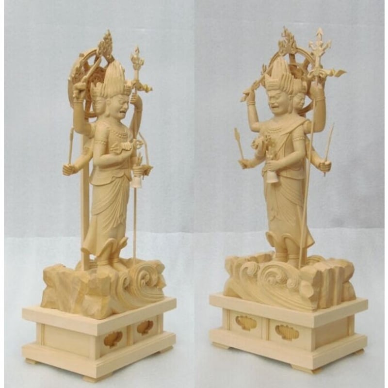 仏像★ヒバ材 三宝荒神像6寸★全高 約35cm仏像