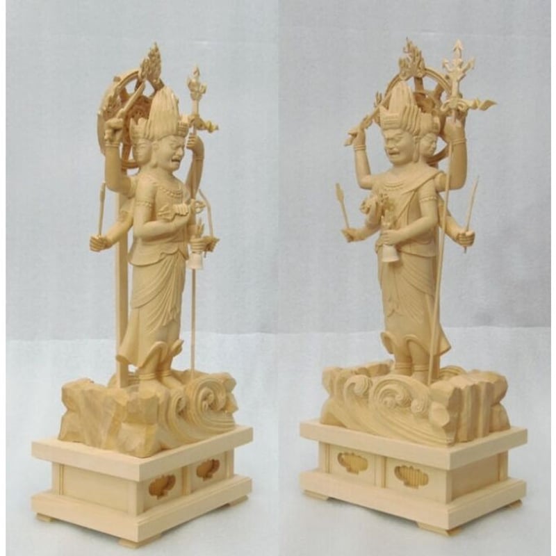 決算大特価中　仏像★ヒバ材 三宝荒神像6寸★全高 約35cm 仏像☆ヒバ材 三宝荒神像6.0寸☆全高 約35cm | お仏壇・お墓の三界堂