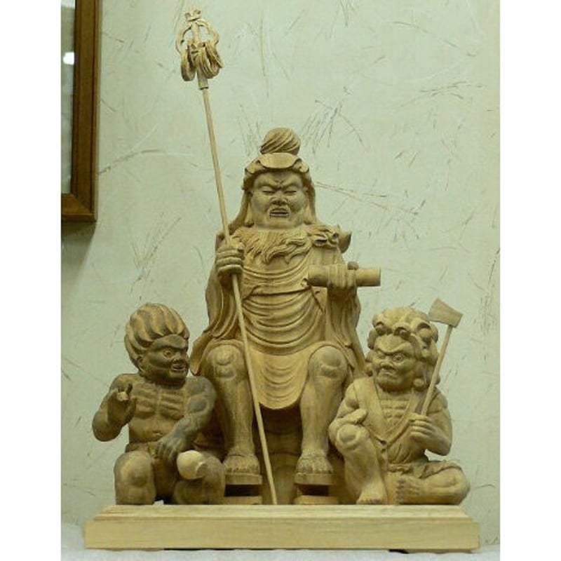 仏像☆楠材 役行者（役小角）前鬼・後鬼付☆修験道開祖 | お仏壇・お墓