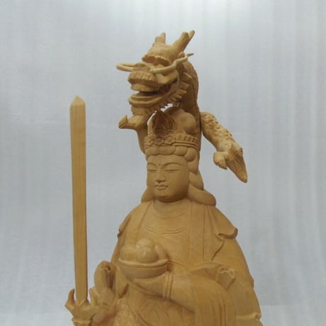 仏像★柘植 白山大権現7.0寸立★白山妙理権現 高さ：約38cm