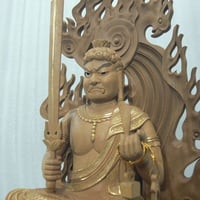 決算特価中　極上彫り★白木材 不動明王立像１尺立★お不動さん fit=scale-down,w=1200