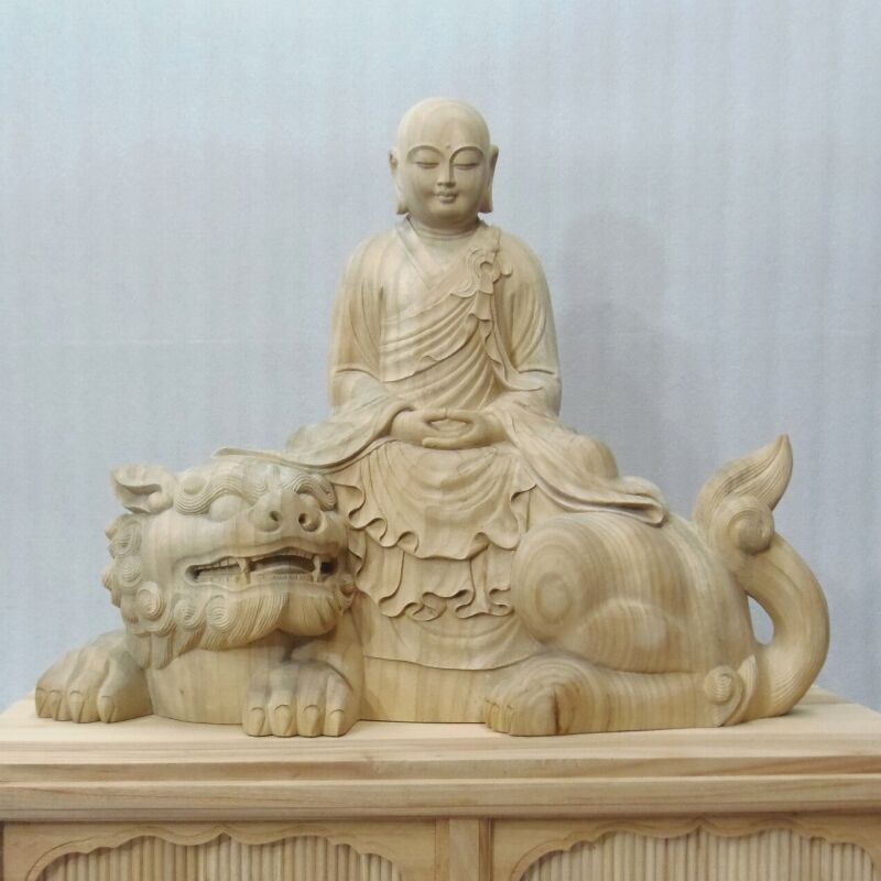 仏像☆楠材 僧形文殊菩薩坐像 高さ：約54cm☆文殊師利 | お仏壇・お墓