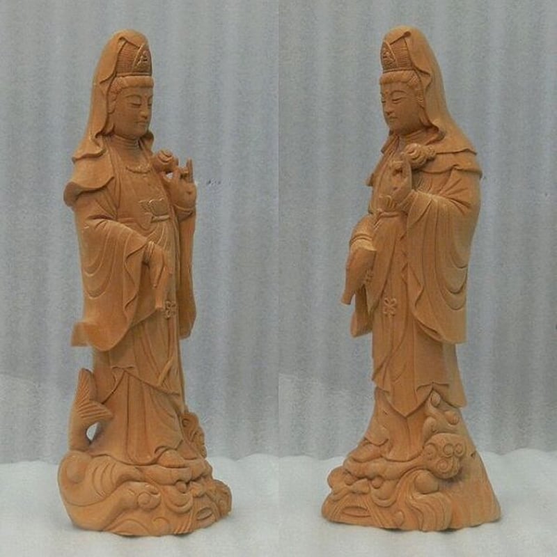 仏像☆桧材 滴水観音菩薩像☆高さ：約30cm | お仏壇・お墓の三界堂