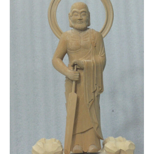 仏像☆ヒバ材 跋陀婆羅菩薩像(バッタバラ)6.5寸☆全高 約30cm