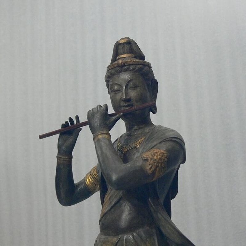 青銅製仏像☆音声菩薩像 漆古色仕上 高さ:約38cm☆喜多敏勝作 青銅製仏像☆音声菩薩像 漆古色仕上 高さ:約38cm☆喜多敏勝作