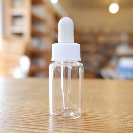 ミニスポイトキャップ付ガラス瓶　透明　10ml