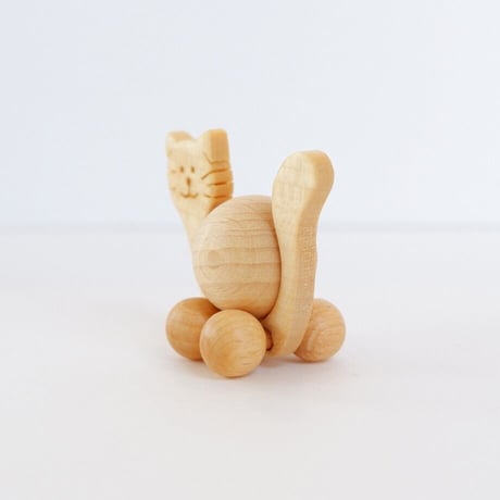 ころころアニマル　ネコ　ハンドメイド木製芳香器　ヴァルトファブリック