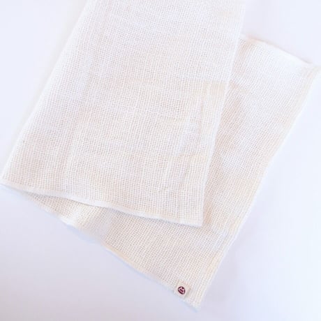 ガラ紡の和紡布　30×95cm　ボディタオルサイズ　益久染織研究所