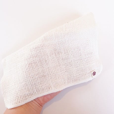 ガラ紡の和紡布　20×20cm　ハンカチサイズ　益久染織研究所