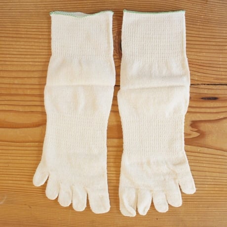 冷えとり道場3枚目5本指靴下　シルク＆ウール　薄手　ゆったり　大法紡績