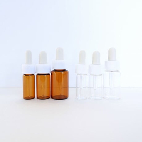 ミニスポイトキャップ付ガラス瓶　茶色　3ml