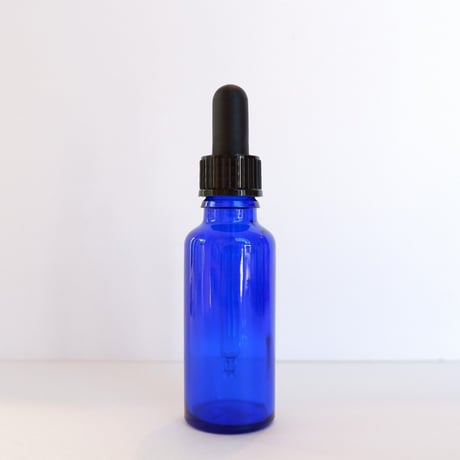 スポイトキャップ付遮光ガラス瓶　青色　30ml