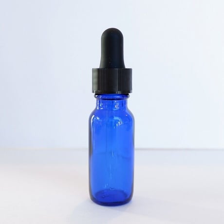 スポイトキャップ付遮光ガラス瓶　青色　15ml