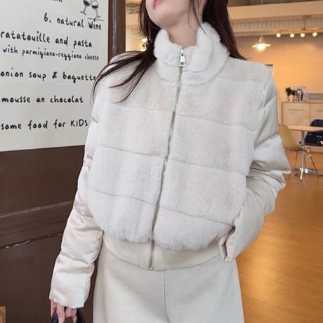 Fur Panel Zip Jacket
