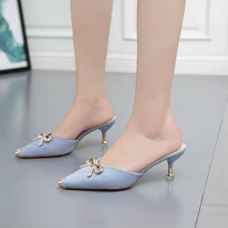 gold ribbon shoes 3色