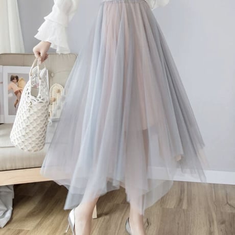 fairy chiffon long skirt 3色