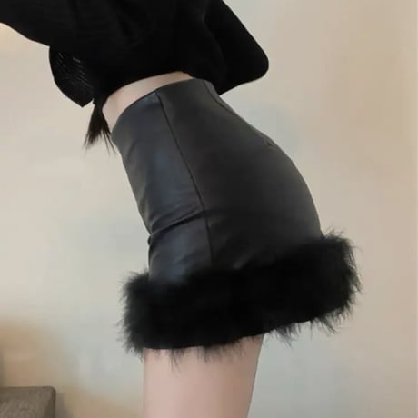 エコレザーファースカート