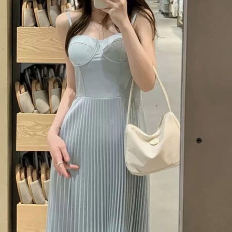 ice blue pleats long op