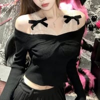 リボンレースドッキングトップス