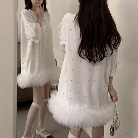 kira kira bijou frill tops 2色