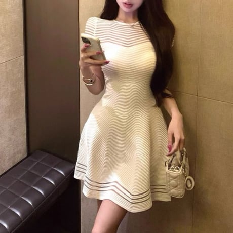 Elegant Knit Flare Dress