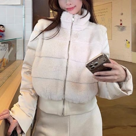 Fur Panel Zip Jacket