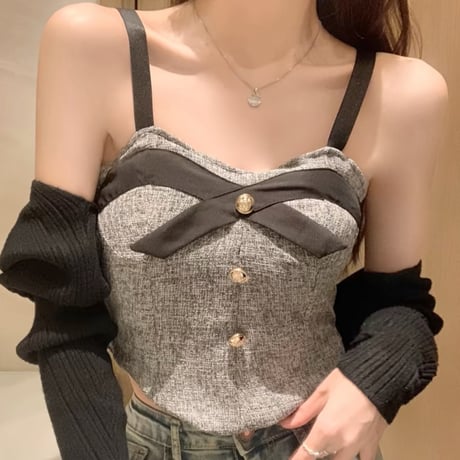 ツイードキャミトップス 2色