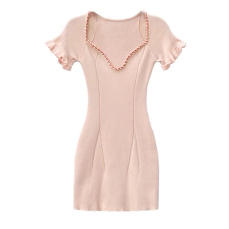 chain neck knit op 2色