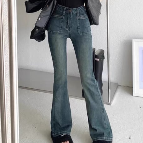 High-Waist Flare Denim