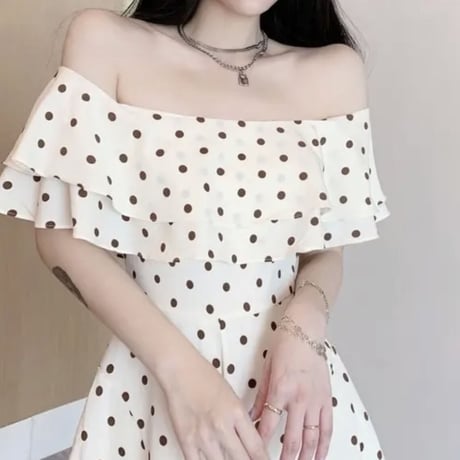 ドットオフショルオールインワン