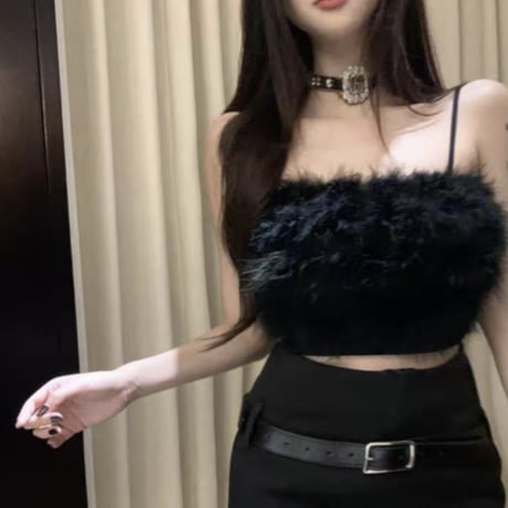 fur short camisole 2色
