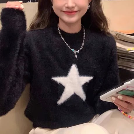 モノトーンstar 長袖トップス