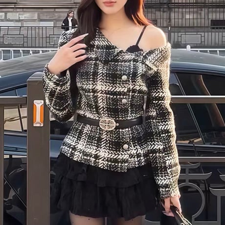 Asymmetric Tweed Jacket