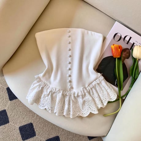 Classic Frill Tube Top 2色