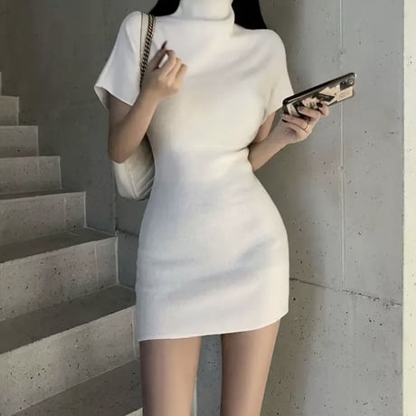 小越しほみ様ご着用♡シンプルホワイト半袖ワンピ
