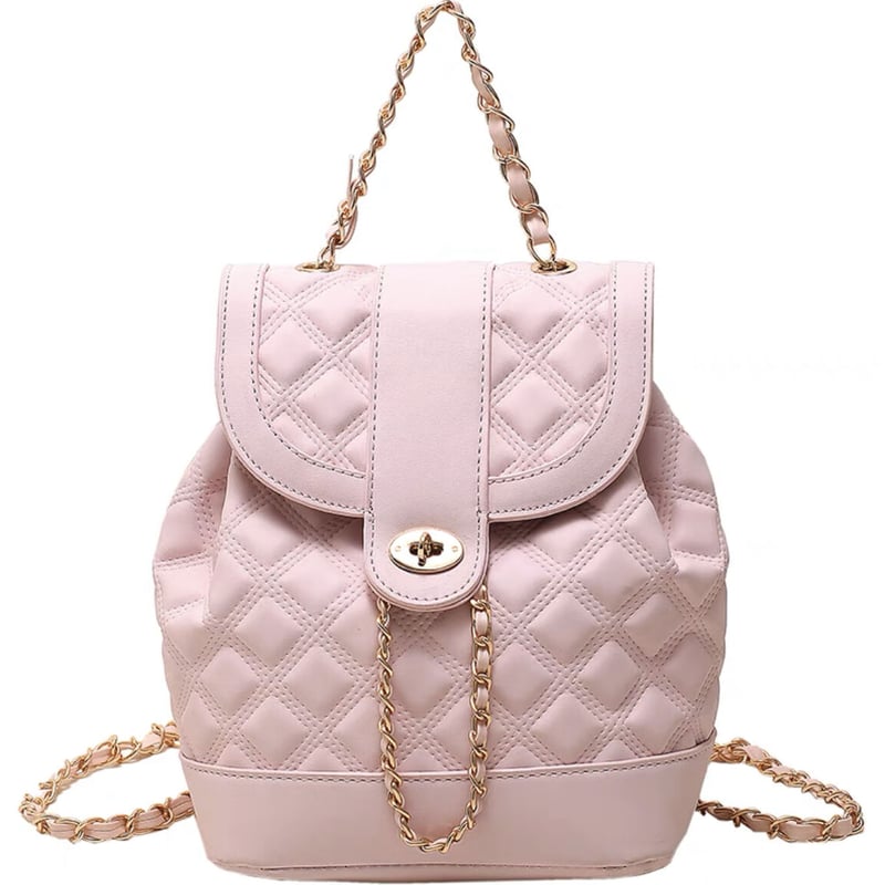 r.c.m.p様　確認済み　※特別仕上げ3点セット　ピンク♡キルティング生地 キルティングチェーンリュック3色 | ecrea