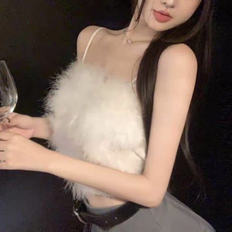 fur short camisole 2色