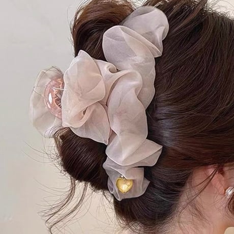 Sheer Ribbon Hair Scrunchie 3色